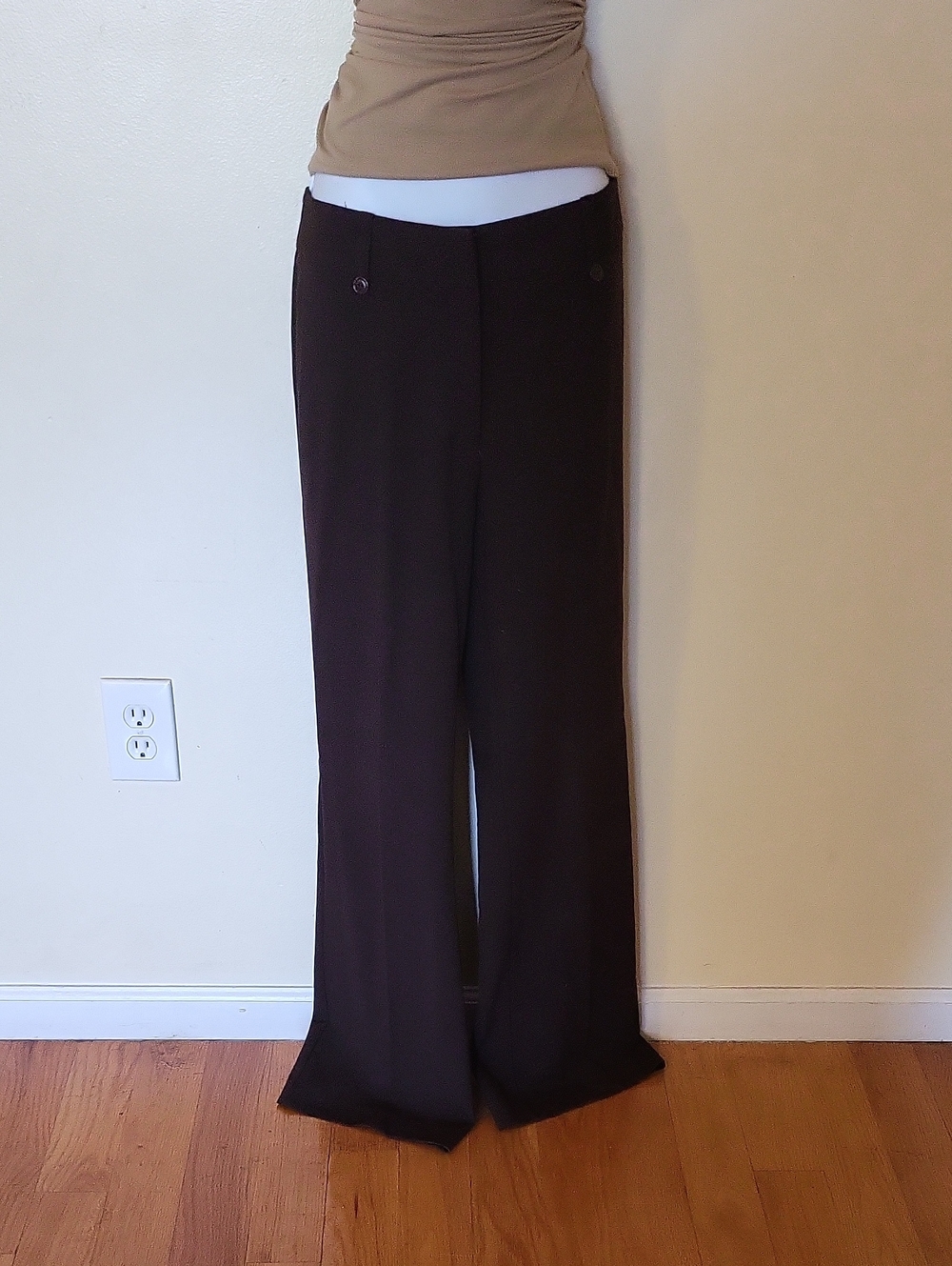Susan Graver Wide-Leg Dress Pants in Dark Brown